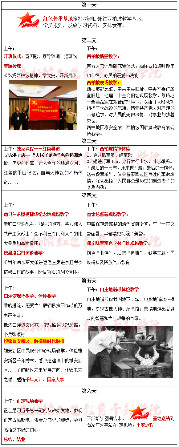 弘揚(yáng)西柏坡精神，學(xué)黨史、開新局6天方案